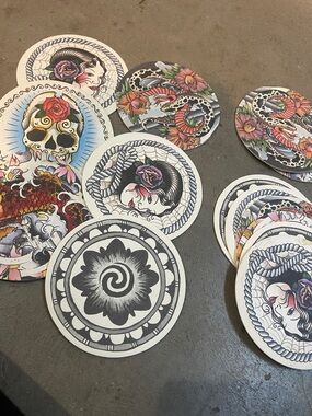 Tattoo Coaster Set of 14